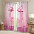 thumbnail image 2 of jejeloiu Monogrammed Q Black Out Curtains,Cute Girls Bowtie Curtains Pack of 2 (42x63 Each),Pink Glitter Print Bedroom Curtains For Child,Microfiber Room Decorative, 2 of 6
