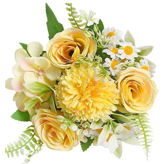 Artificial Dahlia Bouquet, 6x12in Silk Fake Flowers for Photography Props, Wedding & Home Decor