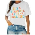 thumbnail image 1 of TSADFHJI Hauts de Noël Scintillants pour Femmes Manches Longues T-Shirt d'Été Décontracté Imprimé à Manches Courtes Col Rond L Blanc, 1 of 4