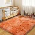thumbnail image 5 of Janvonne 4x6 Fluffy Area Rug for Bedroom, Modern Shaggy Carpets Fuzzy Rug for Teens Dorm Bedside Home Decor Aesthetic, Heavy Duty Non Slip, Tie-dye Orange, 5 of 8