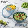 thumbnail image 2 of COOK WITH COLOR 12-Pc Mixing Bowls with Lids Set Plastic Bowls for Kitchen, Blue Embossed, 2 of 8