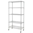thumbnail image 3 of Tcbosik 5-Tier Metal Wire Shelving on Wheels, Rolling Storage Shelves with Adjustable Shelves, Display Rack for Kitchen, Living Room, Basement, Silver, 3 of 12