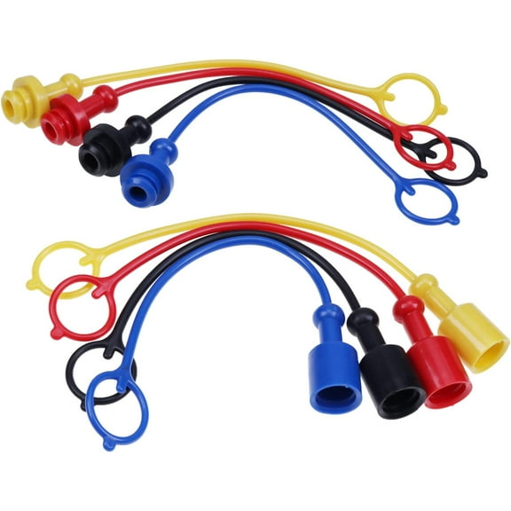 8PK Hydraulic Quick Coupler Dust Cap & Plug Set For 1/4" John Deere 54D 60D 1023E 1025R 1026R 2025R 2026R 2032R 2036R