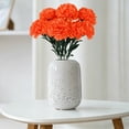 thumbnail image 6 of Orange 7 Head Faux Carnation Flowers with Stems, Bright Bouquet for Party Centerpiece Displays, 6 of 6