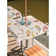 thumbnail image 2 of Outdoor Tablecloth with Umbrella Hole for Patio/Picnic/Party/Camping, Pink Floral Waterproof Table Cloth Square Cover Washable, Watercolor Flowers Botanical Linen Texture (54"x 54"), 2 of 8