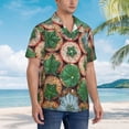 thumbnail image 3 of Fuzoiu Cactus 4 Print Hawaiian Shirt for Men, Summer Beach Casual Short Sleeve Button Down Shirts, Men’s Beach Summer Shirts with Pocket,, 3 of 7