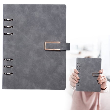 YardChic Refillable A5 Leather Binder Notebook Reusable Leather Journal Vintage Organizer with 6-Ring Metal Binder Refillable Notebook Binder Planner for Business Work Office Classroom Essentials