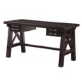 thumbnail image 3 of Wooden Desk with Sleek Drawer Storage and Crossed Side Bracing , Brown - Saltoro Sherpi, 3 of 5