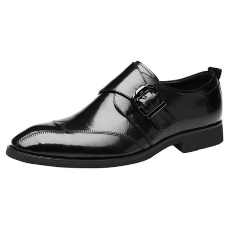 

B91xZ Casual Shoes Men Lace Up Leather Lined Baseball Stitch Loafer Black 43