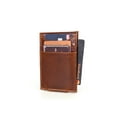 thumbnail image 2 of Aaron Leather Goods Leather Magnetic Wallets for Men Minimalist RFID Blocking Pecan Brown, 2 of 6