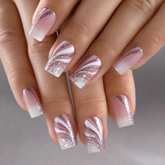 Tip Press on Nails Acrylic Fake Nails with Design Full Cover False Nails for Women Reusable Nail Kit with Nail Glue Adhesive Tabs Nail File (honey peach, 24Pcs) shell 0.68 Ounce (Pack of 1)