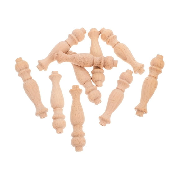 HORIALENCE 10Pcs Khaki Wood Spindles For Crafts Versatile Design Homeowners Project