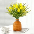 thumbnail image 6 of Artificial Flowers Bouquet of 12 Lavenders and Tulips, Yellow Simulation Flowers with Realistic Leaves and Buds, for DIY Crafts and Home Decor, 6 of 6