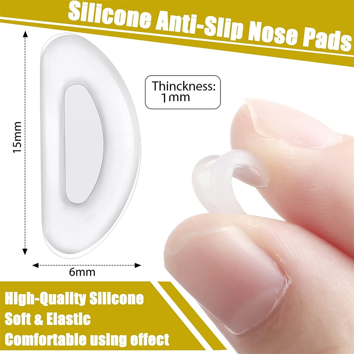 Clear Self-adhesive 3M Silicone Nose Pads (12 pairs) – Klear-Sanitizer