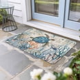 thumbnail image 2 of Ocean Turtle Doormat Outdoor Entrance 18"x30", Coastal Nautical Coral Starfish Blue Absorb Moisture Dirt Door Mats, Non-Slip Rubber Backing Floor Mats Indoor, Low-Profile Front Door Rugs, 2 of 9