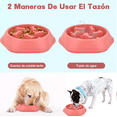 thumbnail image 2 of Plato De Alimentación Lenta Para Perro Rosa, 2 of 5