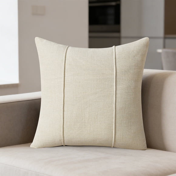 Fundas de cojín decorativas con diseño de rayas y textura de lino – Fundas de almohada para sofá, cama o sala de estar.