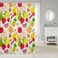 thumbnail image 2 of Fruit Style Shower Curtain Vegetables Fruits Fabric Shower Curtain for Kids Boys Girls Cartoon Fruit Bathroom Waterproof Accessories with 12 Hooks Yellow Red White Curtains,72X72 Inches, 2 of 6