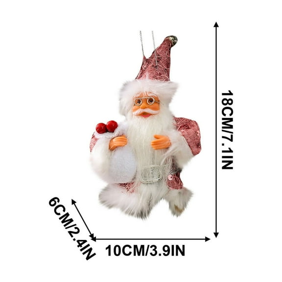 Luoshdecor Christmas Tree Decoration,Plush Santa Claus Figurine Fun Christmas Hanging Ornament for Holiday Winter Home Table Xmas Party