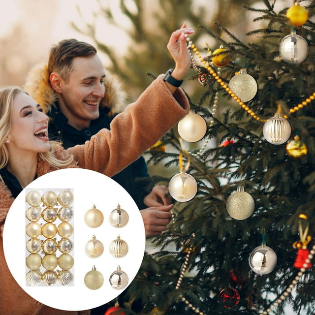 RKSTN Fall Decorations for Home 36PCS Christmas Xmas Tree Ball Bauble Hanging Home Party Ornament Decor 6CM Decorations