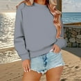 thumbnail image 2 of VISALY Pullover Crewneck Sweaters Mock Neck Sweatshirt 2Pc Long Sleeve Oversized Sweatshirt Loose Fit Sweater Solid Color Fleece Lined Loose Thick Jacket Sweater Jackets 2025 Casual Tops Navy L, 2 of 3
