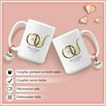 thumbnail image 6 of GIFAMI Personalized Monogram Initial Gifts, Valentine Anniversary Bachelorette Gift Ideas for Men Women Him Her Couples Ceramic Coffee Mug (Initial Alphabet, 11oz. Light Green Accent Mug), 6 of 6