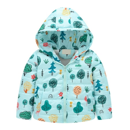 

TAIAOJING Toddler Jacket Boys Girls Winter Fashion Cartoon Hooded Thicken Windproof Warm Coat Outwear 18-24 Months