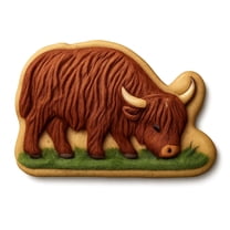 Grazing Highland Cow Cookie Cutter - 4x2.8" Fun Party Baking Tool