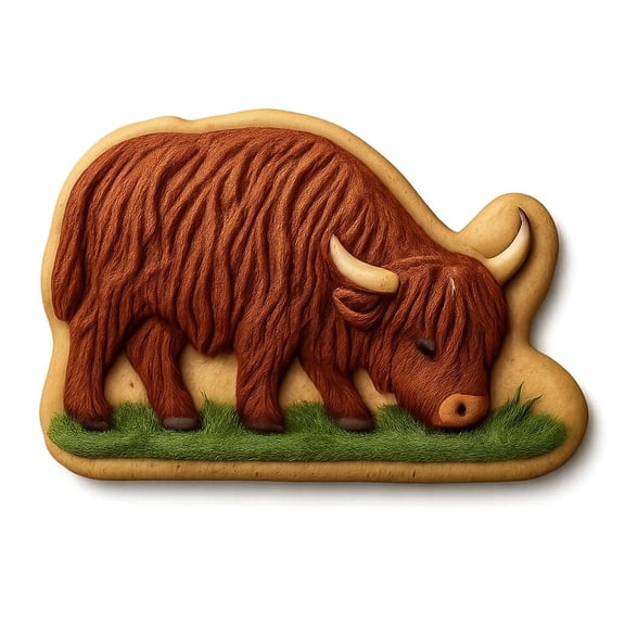 Grazing Highland Cow Cookie Cutter - 4x2.8" Fun Party Baking Tool