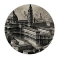 thumbnail image 4 of WYYP Historical European Architecture Round Tablecloth 100% Polyester Outdoor Fitted White, 4 of 8