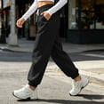 thumbnail image 5 of Women Solid Jogger Sweatpants Sevevn Elastic Drawstring High Waist Relaxed Fit Trousers With Side Pockets, Varied Solid Color Choices For Gym Training Home Lounging And Everyday Casual Outfits, 5 of 7