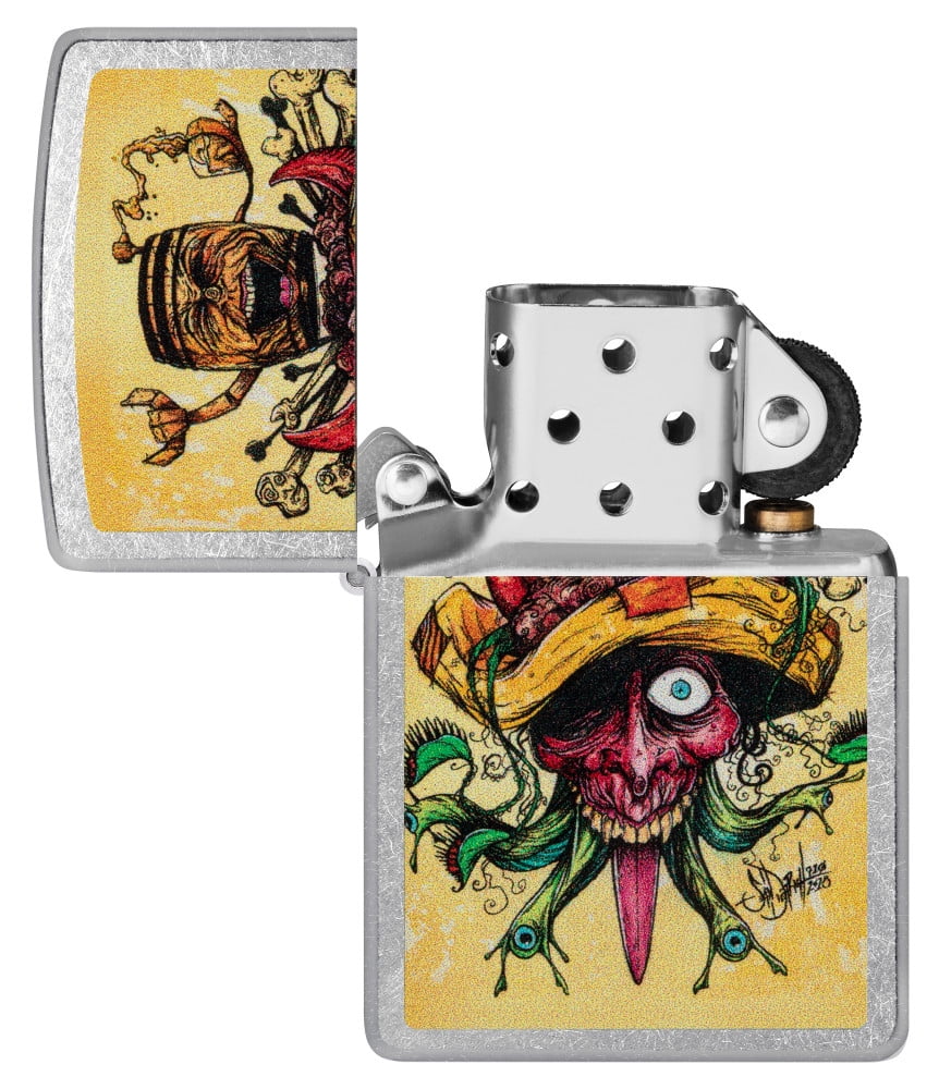 Zippo Sean Dietrich Devil Bull Design Street Chrome Pocket Lighter