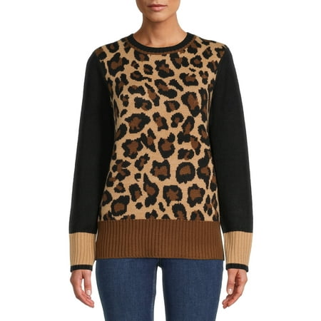 BeachLunchLounge Women's Leopard Pullover Sweater