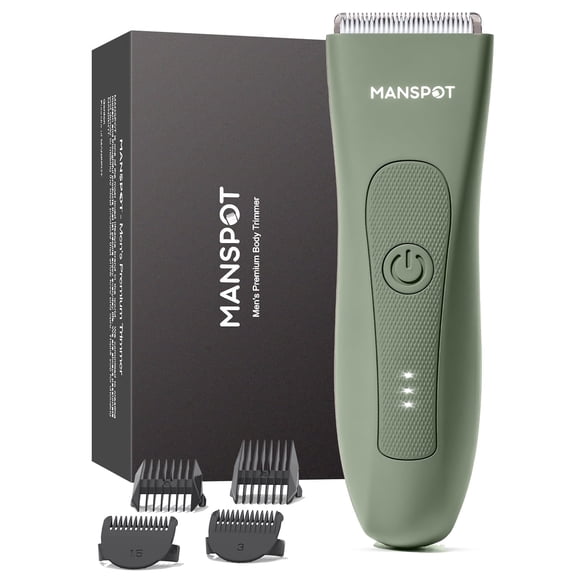 MANSPOT Manscape Body Hair Trimmer, Pubic Hair Trimmer for Men and Women, Waterproof Battery-Powered, with Extra Blade, 1 Piece