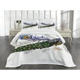 thumbnail image 3 of Ambesonne Spring Quilted Bedspread Set 3 Pcs, Wild Peacock Feather, King Size, Multicolor, 3 of 5