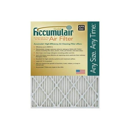 

Accumulair FB17.5X22A 17.5 x 22 x 1 in. MERV 8 Actual Size Gold Filter