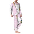 thumbnail image 2 of Honeii Aerial Yoga for Unicorn Pattern Mens Pajamas Set,2pcs Men's Lounge Long Sleeve Sleep Shirt and Pajama Bottoms Sleepwear Set,Mens Pjs Sets-Small, 2 of 7