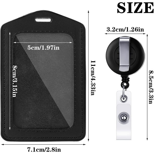 5 Pieces Sublimation Retractable Badge with PU Leather Card Holder, Blank  ID Badge Sublimation Badge Reels Retractable with Clip and Vertical ID  Badge Holder for DIY Nurse, Teachers, Students 