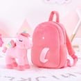 thumbnail image 4 of Mochila Lazada de peluche con unicornio para niños pequeños color rosa, 4 of 9