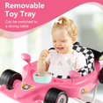 thumbnail image 5 of OLAKIDS Foldable Baby Walker, Toddler Activity Center Leaning-Seated Walk-Behind with Steering Wheel, Adjustable Height, Lights, Music, Washable Seat Cushion (Pink), 5 of 8