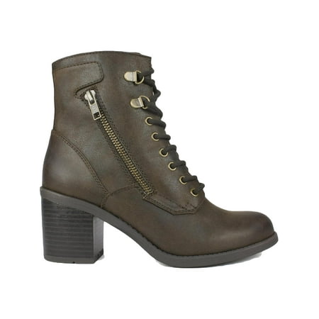 

White Mountain Womens Dorian Faux Leather Block Heel Ankle Boots