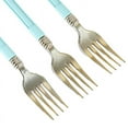 thumbnail image 6 of BalsaCircle 24 Pieces 7" Metallic Gold Plastic Forks Blue Handle Disposable Tableware Party, 6 of 6