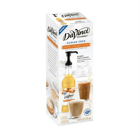 DaVinci Gourmet Sugar Free Syrup with Pump, Salted Caramel, 470ml