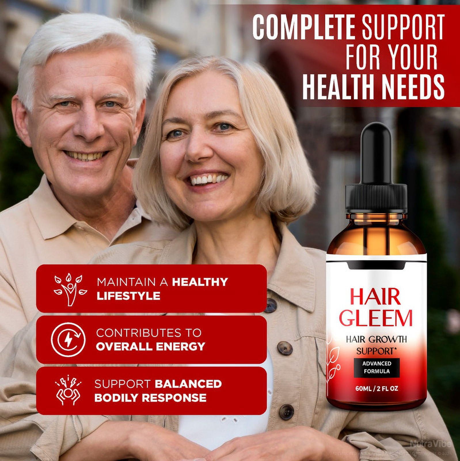 (3 Pack) Hair Gleem Drops, Comprehensive Support For Beautiful Hair, All Natural Liquid Formula For Hair Growth And Healthy Scalp, Official HairGleem, Premium Gotas Review (90 Servings)