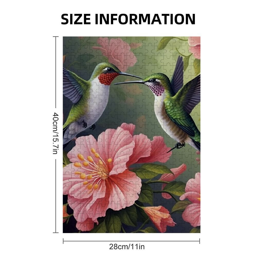 Shiartex Flowery Hummingbird: Premium Jigsaw Puzzle for Adults - Best Challenging Puzzles for Cognitive Workout - Safe Eco-Friendly - Most Popular Leisure Activities 300PCS