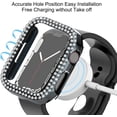 thumbnail image 4 of 8 Pack Bling Case for Apple Watch 44mm SE Series 6/ 5/ 4, Hard PC Cover [No Screen Protector] Double Row Crystal Diamond Bumper Rhinestone Frame All-Around Protective iWatch Accessories, 4 of 5