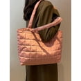 thumbnail image 4 of Kukuzhu Puffer Tote Bag Women Large Quilted Puffy Tote Bag Water-Resistant Down Cotton Padded Shoulder Bag Purse, 4 of 8