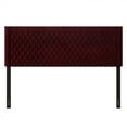 thumbnail image 3 of Castle Place Quilted Velvet Upholstered Queen Headboard, Red, 3 of 7