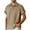 Khaki, variant on IWRICH Men's Textured Knit Polo Shirt Summer Short Sleeve Vacation Button Beach Knit Stretchy Golf Shirts White XL