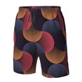 thumbnail image 6 of Uemuo Circular Stripes Pattern Men's Swim Trunks Hawaiian Beach Bathing Suit Swimsuits Beach Quick-Dry Shorts with Pockets-, 6 of 9
